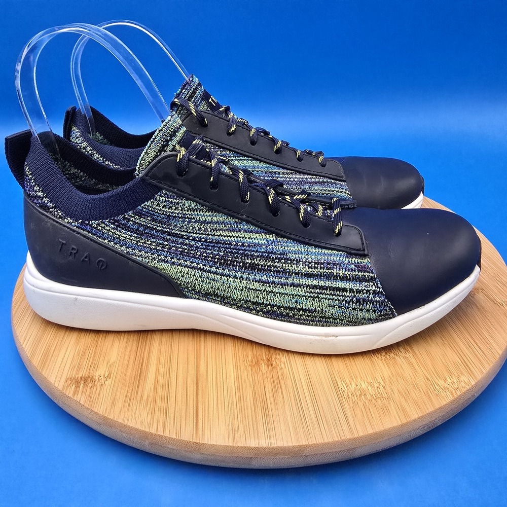 Alegria‎ TRAQ QEST Smart Shoe Knit Sneaker Walker Navy Blue Green EU 39 US 8.5-9